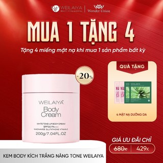 Kem body trắng da WEILAIYA dưỡng trắng da toàn thân, làm tươi da, nâng tông, chống nắng chỉ số SPF30, PA+++