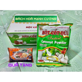 Bột cốt dừa nguyên chất Thành Phát 1 thùng 60 gói x50g tặng thêm 1 gói bột canh i-ốt Hải Châu 190g.