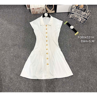 Đầm xòe cổ sơ mi sát nách sang trọng viens store