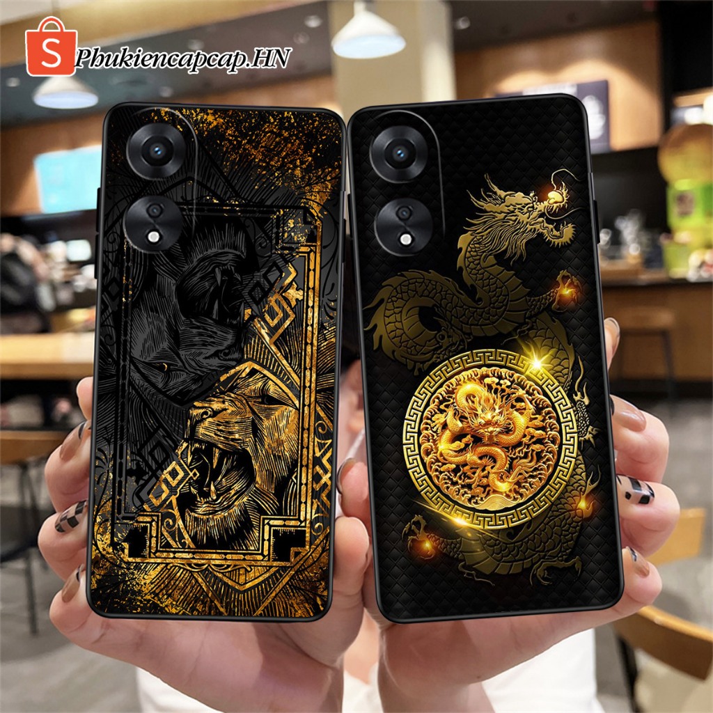 Ốp lưng Oppo A58 / A58 5G - Ốp Oppo in hình Rồng vàng, thương hiệu cao cấp