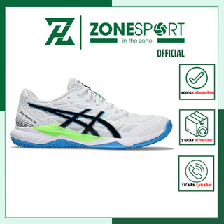 Giày Asics Gel Tactic 12 Trắng Đế Xanh - Giày Bóng Chuyền, Cầu Lông, Tennis đệm gel êm ái linh hoạt vải lưới thoáng khi