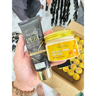 Bộ Lột Trắng Da Lột Lạnh Collagen Nicolas + Kem Body Cấy Trắng Men Chua Nicolas Thanh Nhi Chính Hãng