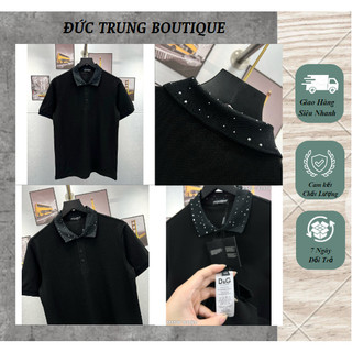 Áo polo nam đôn chề đính đá quanh cổ siêu chất bản neww - áo polo nam siêu cấp