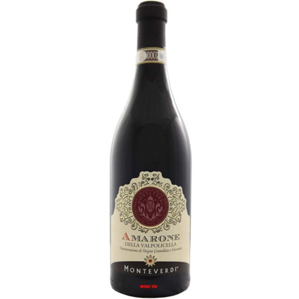 Rượu Vang Ý chát Amarone Della Valpollicella Monteverdi 15% 750ML nhập khẩu chính hãng