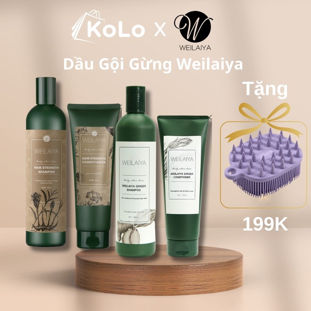 Dầu Gội Weilaiya Bộ Dầu Gội Gừng Weilaiya Ngăn Rụng Tóc Kích Mọc Tóc Chính Hãng