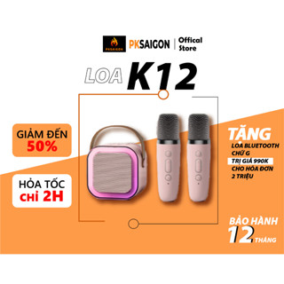  Loa Bluetooth Karaoke Mini K12 Sạc Pin Không Dây Âm Thanh Hay Bass Chuẩn Kèm 2 Míc Hát Bảo Hành 12 Tháng PKSAIGON . 