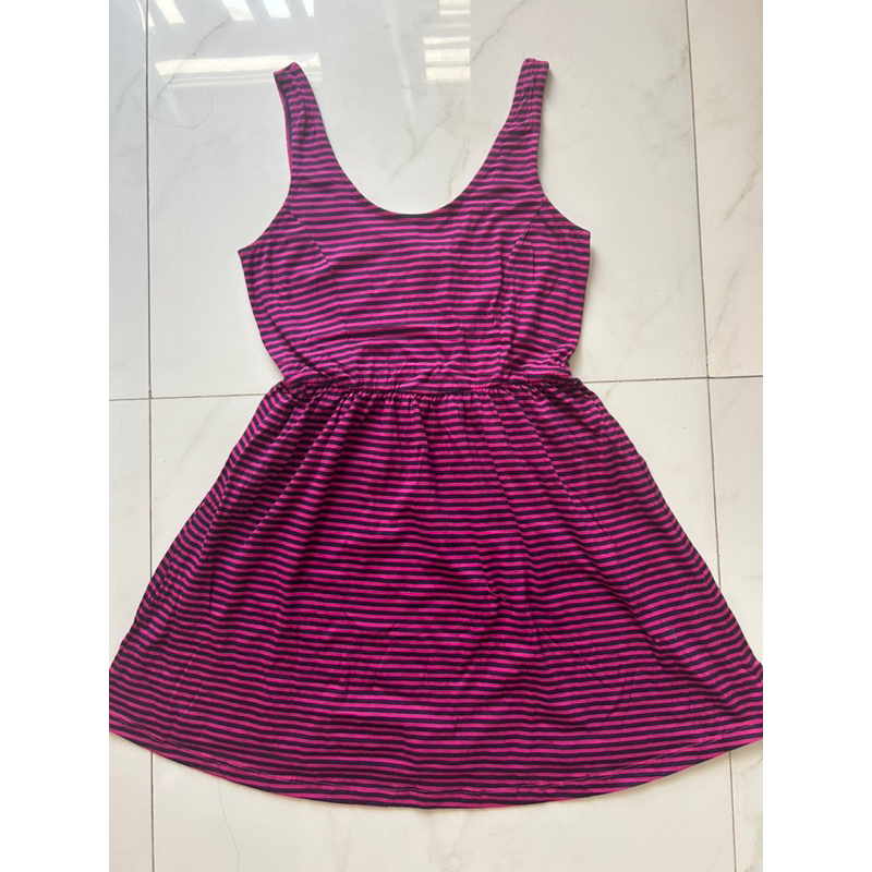 Đầm ba lỗ thun sọc f21