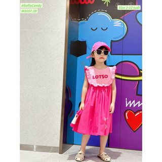 Váy bé gái, váy thô nến gấu Lotso cổ bèo cho bé 10-30kg