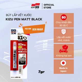 Bút lấp vết xước sơn ô tô, xe máy màu đen nhám Soft99 Kizu Pen Matte Black BP-62 7g