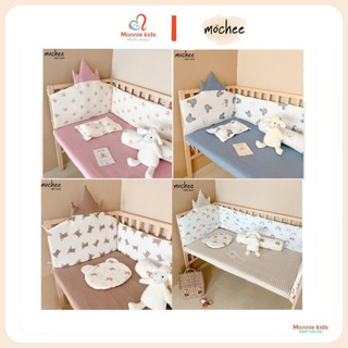 Ga cũi họa tiết muslin cho bé Mochee 62x114cm, ga bọc nệm cũi cho trẻ sơ sinh - Monnie Kids