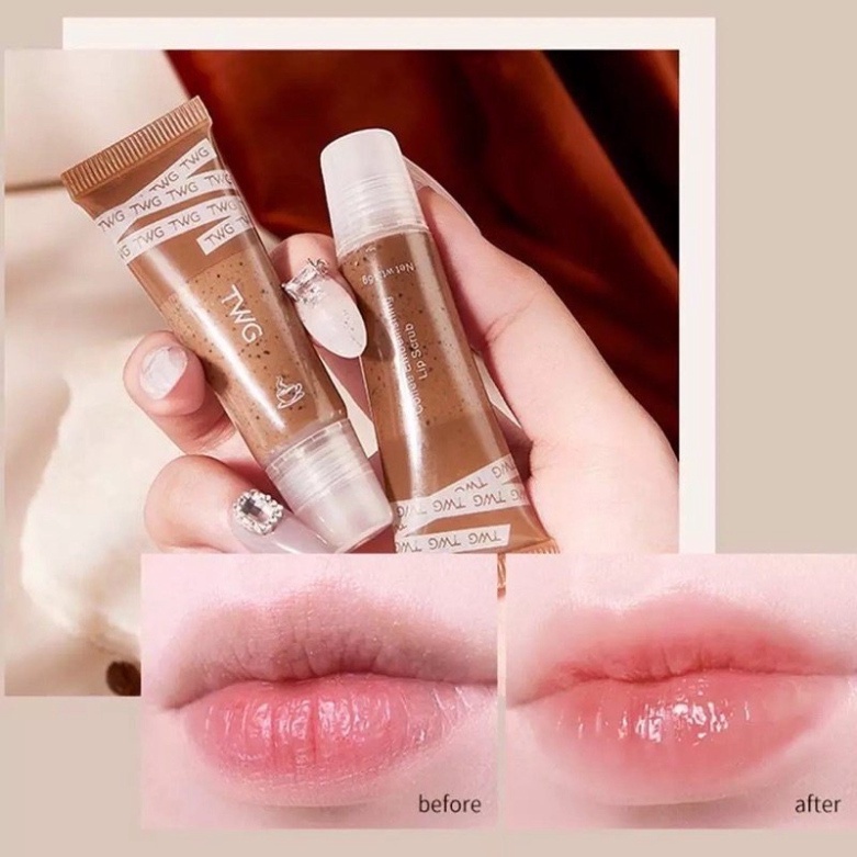 Tẩy da chết môi HEYXI,  Hương Cà phê Tẩy tế bào chết vùng môi dưỡng ẩm và giúp môi căng bóng giảm thâm môi