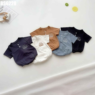 Bodysuit sơ sinhcho bé gái bodysuit sơ sinh cho bé trai thun tăm thêu gấu