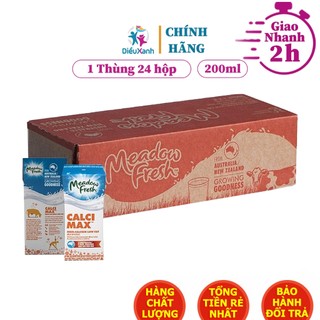 Thùng Sữa Meadow Fresh Canxi 200ml - Sữa Tươi Tiệt Trùng Ít Béo - Tăng Chiều Cao - Nhập Khẩu Úc