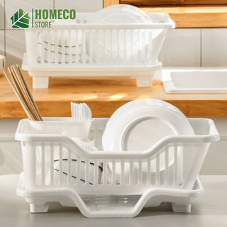 Kệ úp chén Homeco nhiều ngăn, kệ nhựa úp chén đa năng, có khay để muỗng đũa, thuận tiện, chắc chắn