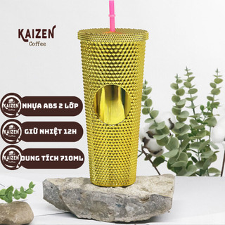 Ly Giữ Nhiệt 12H Bằng Nhựa ABS 2 Lớp Dung Tích 710ML   Tặng Kèm Ống Hút, Ly Giữ Lạnh Kiểu Mới
