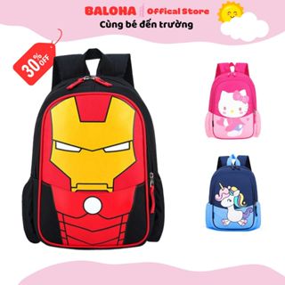 Balo cho bé đi học mầm non để sách vở quần áo in hình siêu nhân người nhện ngộ nghĩnh, cặp mẫu giáo bé trai bé gái