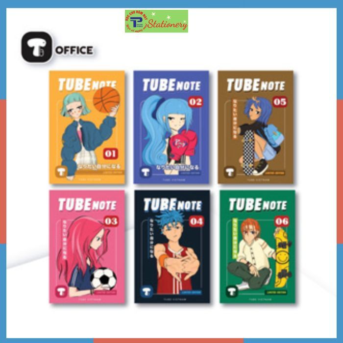 Sổ tay Tube Note Manga Collection (Phiên Bản Giới Hạn) ruột trơn khổ A5 gáy ngược Manga Style 100 tr