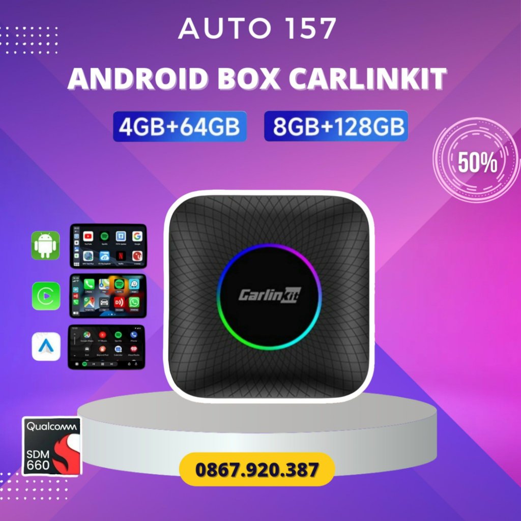 Bộ Carplay Android Box Carlinkit Tbox Plus 2024 Tặng Vietmap S2 dành cho ô tô - Android 13- Chip Qualcomm 665