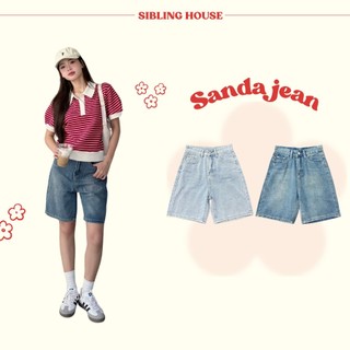  Thời trang xuân hè Quần short jeans sanda ống rộng form lửng có túi lưng cao Sanda Jeans - Sibling House