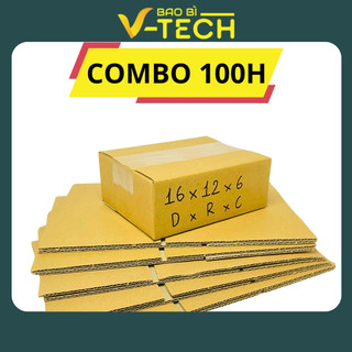 100 Hộp carton đóng hàng 16x12x6cm hộp giấy gói hàng nhỏ