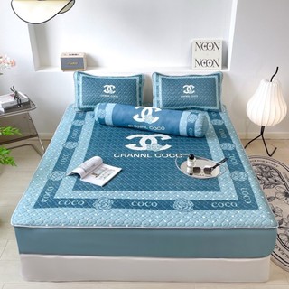 Chiếu cao su non bọc đệm kèm 2 vỏ gối đầu, Chiếu Latex, chiếu cao su non Channl Coco
