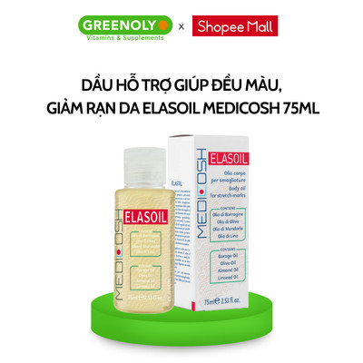 Dầu Rạn Da Hữu Cơ Elasoil Medicosh Giúp Phòng & Làm Mờ Rạn Da Cho Bà Bầu, Sau Sinh, Do Tăng Cân Nhanh 75ml