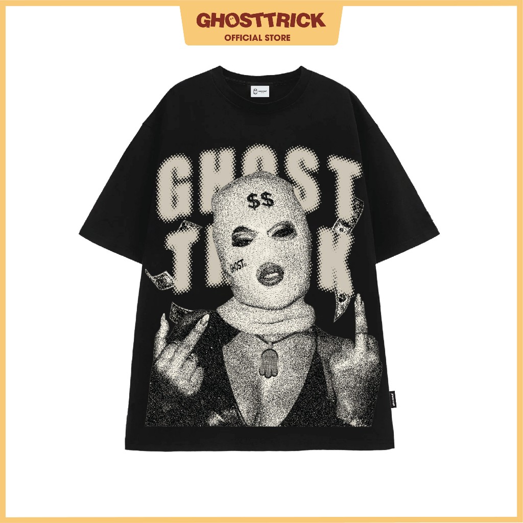 Áo thun local brand GHOST TRICK Hustler nam nữ màu đen - Hàng chính hãng