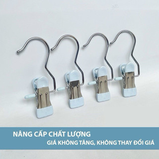 Bộ Móc Đơn Kẹp Tất,Vớ,Khăn,Mũ...Chất Liệu Inox Phủ Nhựa Bền Đẹp Tiện Ích