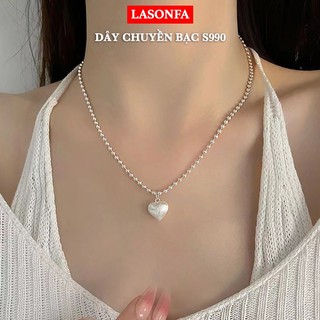 Dây chuyền nữ Bạc S990 LASONFA  hình trái tim đơn giản Tinh xảo Thời Trang Sang Trọng D0-01