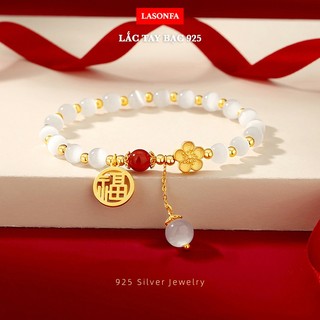 Lắc Tay nữ bạc S925 LASONFA hình hoa mận may mắn bạc 925 - L5-02