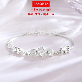 Lắc Tay nữ Bạc Ta S999 nguyên chất LASONFA  Vòng Tay Bạc Nữ Tinh xảo Thời Trang Sang Trọng - L9-01