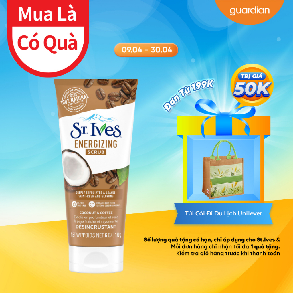 Sữa Rửa Mặt Tẩy Tế Bào Chết Dừa & Cafe St.Ives 170g