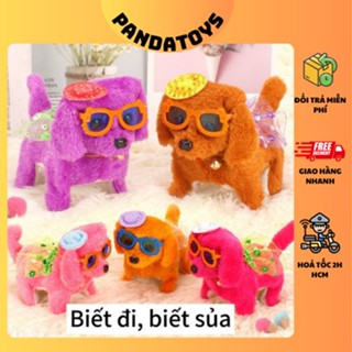 (Màu ngẫu nhiên)Chó bông biết đi, biết sủa đeo kính, dễ thương cho bé , chó pin dễ thưng n16