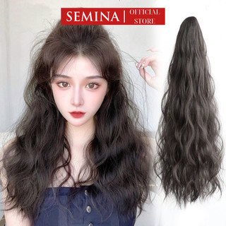 Kẹp Tóc giả ngoặm xoăn xù SEMINA Tóc giả kẹp ngoạm xù mềm mượt cho nữ dài 50cm chất sợi tơ CM16