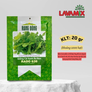 Hạt giống Cải Xanh Ăn Non Rado 638 (20g~2000 hạt) hiệu Rạng Đông trồng quanh năm | Green House