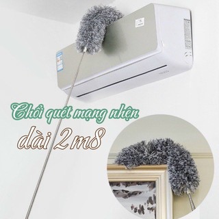 Chổi Quét Trần Nhà Gấp Gọn 280cm, Chổi Lau Bụi, Cây Phất Trần Nhà 2m8 Thông Minh