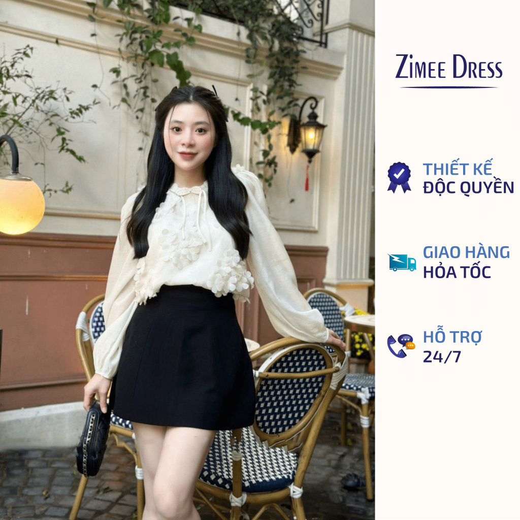 Chân Váy Con Ong Cạp Lưng Cao Xoè Kiểu Dáng Chữ A Trơn Basic