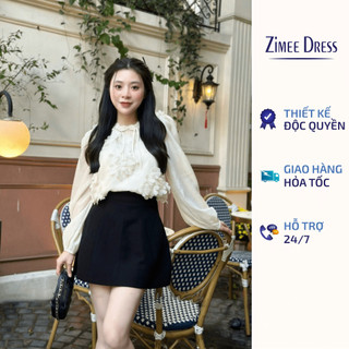 Chân váy con ong cạp lưng cao xoè kiểu dáng chữ a trơn basic