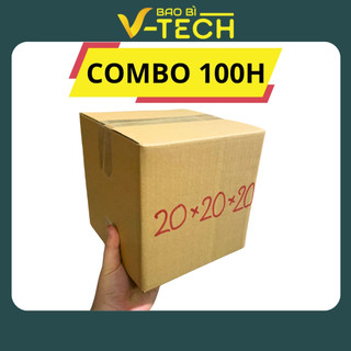 100 Hộp carton đóng hàng 20x20x20cm hộp giấy gói hàng giá rẻ