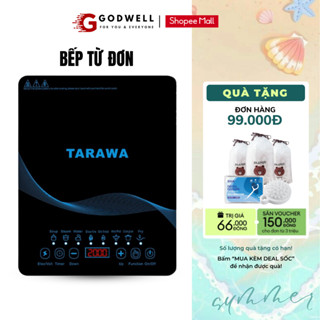 Bếp từ đơn GODWELL cảm ứng TẶNG KÈM NỒI mặt kích cường lực siêu bền bếp điện từ ăn lẩu đun nấu