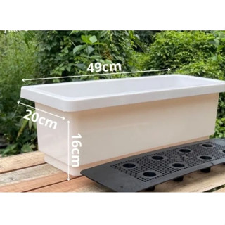 CHẬU NHỰA CHỮ NHẬT( KHAY) TRỒNG RAU, HOA CÂY CẢNH THÔNG MINH KÍCH THƯỚC 48X20X16cm tiện dụng