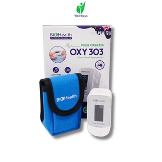 Máy đo oxy trong máu spo2 biohealth oxy 303 đo nhanh không gây đau khi đo
