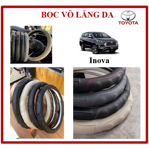 BỌC VÔ LĂNG Ô TÔ TOYOTA Inova CHẤT LIỆU  BẰNG DA CỪU 100% - hàng chính hãng siêu đẹp