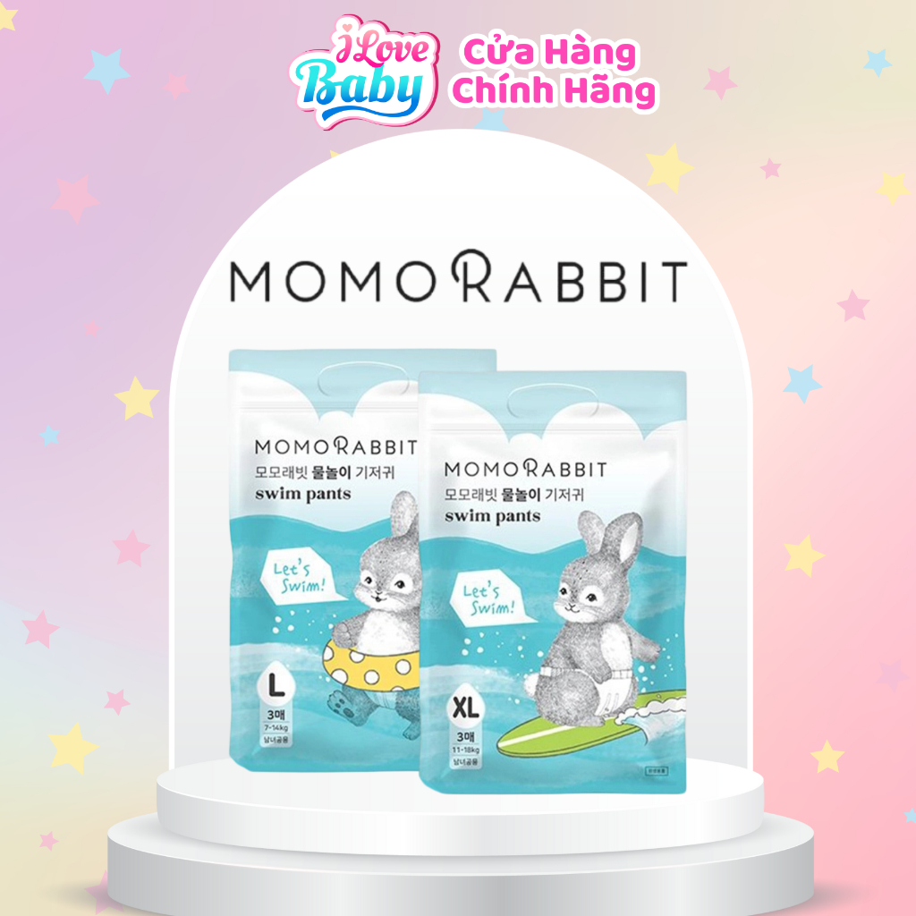 Tã Bỉm Quần Bơi Momo Rabbit Cho Bé Mẫu Mới 2024 Size L, XL - Hàn Quốc