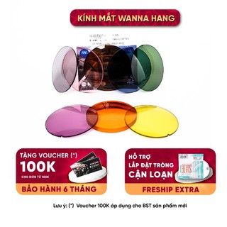 Mắt kính râm cận màu chống trầy xước, va đập tròng kính màu sắc thời trang hot trend 2022 Wanna Hang