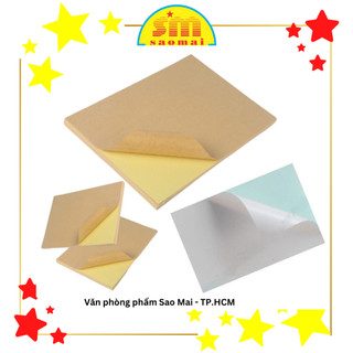 Giấy Decal A4 đế xanh, vàng và da bò (xấp 100 tờ) - VPP Sao Mai V106