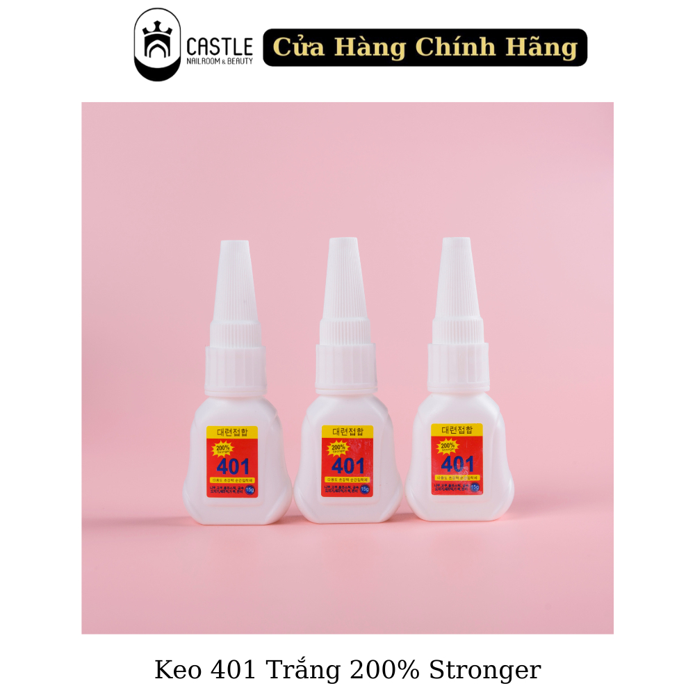 Keo 401 Trắng 200% Stronger - Keo dán móng 401 chính hãng bản mới 15g