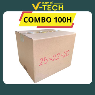 100 Hộp carton đóng hàng 25x22x20cm hộp giấy gói hàng giá rẻ