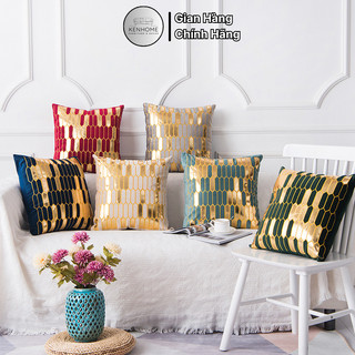  Gối Sofa Nhung Họa Tiết Thêu Nổi Gối Trang Trí Sofa Cao Cấp Hiện Đại Cho Phòng Khách Kích Thước 45x45 cm KENHOME 