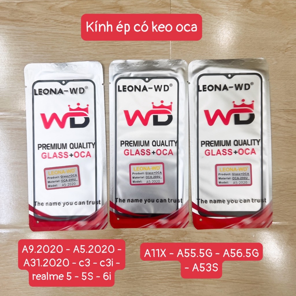 A9.2020 - Kính ép màn hình có keo oca oppo a9-2020 - kính oppo a9 2020, CPH1937, CPH1939, CPH1941